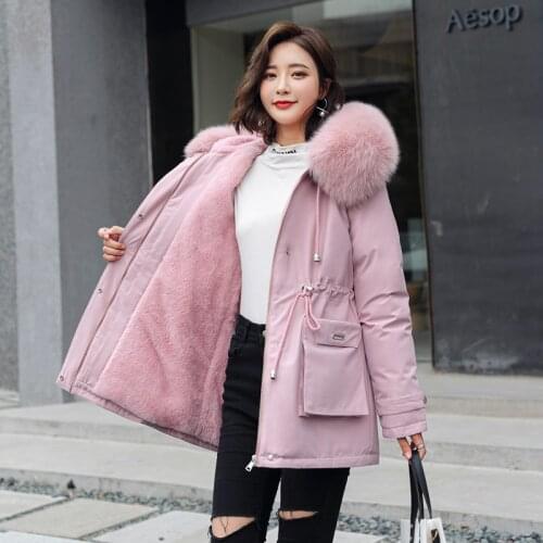 ISENMAL Hot Sale Women Parkas Fur Liner Hooded Female Winter Coat Women Thicken Wadded Jacket Long Parkas Gilrs Jaqueta Feminina
