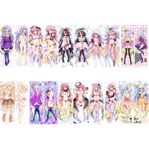 Popular Anime cosplay NO GAME NO LIFE Characters sexy girl Shiro & Jibril Dakimakura pillow cover hugging body pillow case