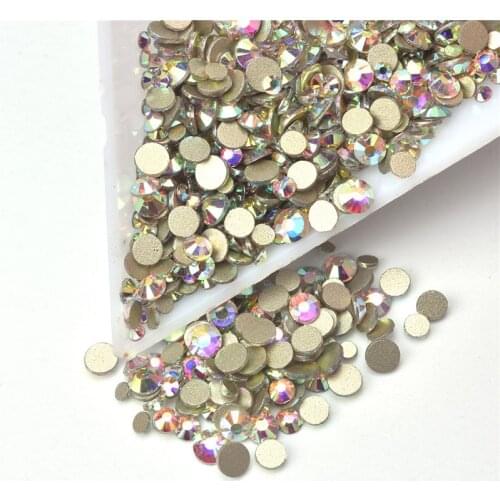 Clear Crystal AB Swarovsky Flatback Glass Nail Art Rhinestone Nail Strass Mix Size Non Hot Fix Rhinestone Glue