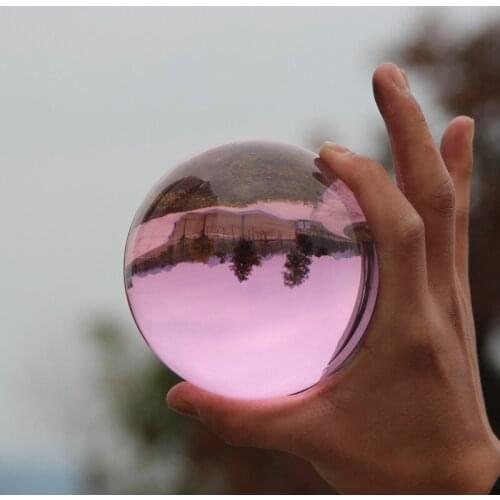 Pink Crystal ball Fengshui Ball Recruit money Town house living room Study work office computer Wedding gift Marriage