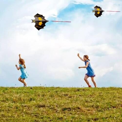 Assemble Kite Large Bat Kite Outdoor Wind Flying Toy Gift for Toddlers Outdoor Sports Games Easy to Fly Bat Kite Toy