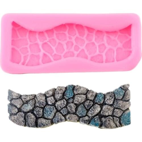Stone Texture Silicone Mold DIY Party Cake Border Fondant Molds Cake Decorating Tools Resin Clay Candy Chocolate Gumpaste Moulds