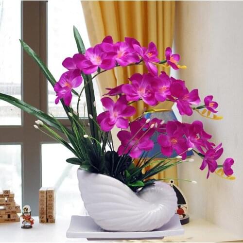 Modern Ceramic Vase Ornaments Decoration Desktop Flower Arrangement Dried Fake Flowerpot Livingroom Office Table Ornaments Decor