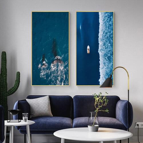 Modern Landscape Wall Art Canvas Painting Picture Nordic Minimalist Print Sea Scenery Poster for Home Living Room Decor Painting