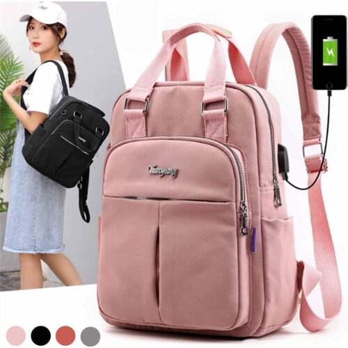 Large Capacity Women Backpacks Famous Brand Solid School Bag For Teeanger Girls Fashion Multi-pocket Ladies Backpacks
