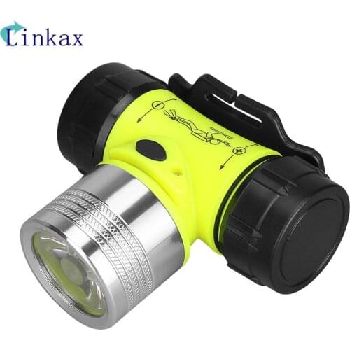Waterproof diving swimming led Headlamp 4 mode underwater headlight fishing lamp Use Battery LED Flashlight