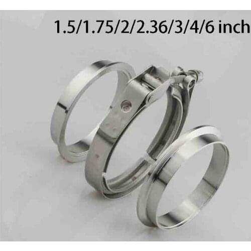 1.5/1.75/2/2.36/3/4/6 inch V-Band Clamp Male/Female Flange Kit V-band Turbo Exhaust Pipes Car Accessories