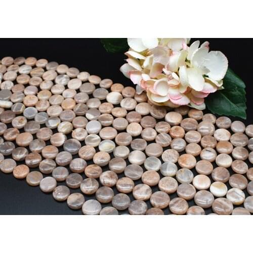 15-18x5mm AAAAA Natural Smooth Moonstone Pie shape stone Beads For DIY necklace bracelet jewelry 15 "free delivery