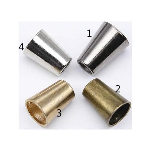 4 Colors Inner Width 8.5*5mm 20pcs Metal Zinc Alloy Bell Stoppers Cord End Lock For DIY Repair Clothes Hat Sewing Accessories