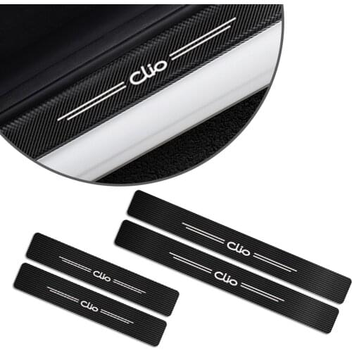 4x Car Door Sill Protector Sticker Tape For Renault Clio 2 3 4 Megane 2 3 Mk3 Duster Carbon Fiber Strip Anti Scratch Car Styling
