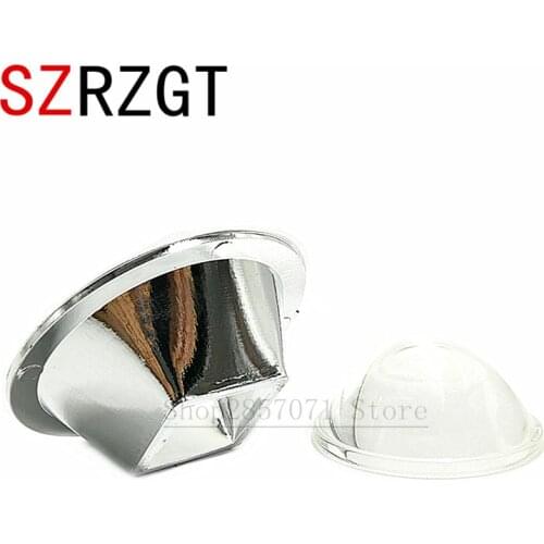 5 Set 44mm Optical Glass LED Lens 60degree + Reflector Collimator 2 in 1 Kit for 10W Square High Power LEDs