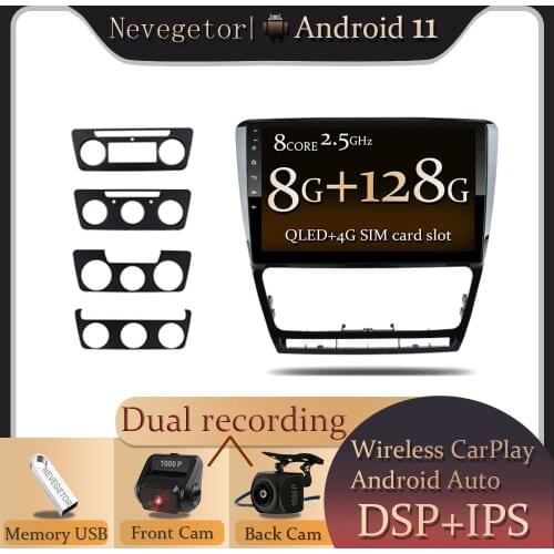 Android 11 For Skoda Octavia 2 2008-2013 Car Radio Multimedia Video Player GPS Navigation NO DVD 2 Din Octa-Core