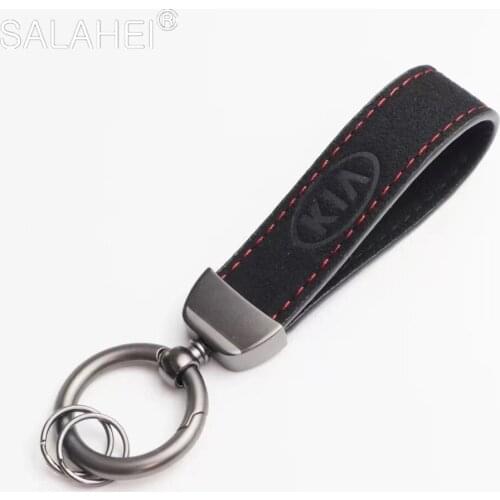 Car Keychain Suede Leather Key Ring Chain For KIA K2 KX3 KX5 K3 K4 K5 K9 K3S RIO Ceed Creato Optima Sportage Sorento Accessories