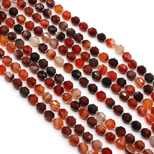 Natural Semiprecious Stone Beads Round Coffee Agates Crystal Scattered Beads for DIY Necklace Bracelet Making Jewelry8mm