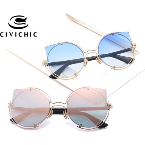 CIVICHIC Retro Cats Eyes Women Sunglasses Brand Designer Oculos De Sol Cool Sun Glasses Gradient Hipster Gafas Mujer UV400 E338