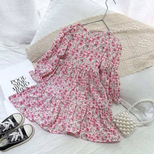 Kids Clothes Fall Childrens Dress 2021 New Floral Dresses Vestidos Cute Fall Clothes for Kids Toddler Girl Fall Clothes