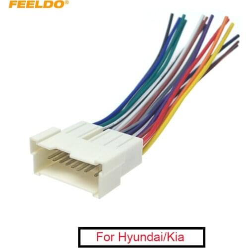 FEELDO 1Pc Car OEM Audio Stereo Wiring Harness Adapter For Hyundai/KIA(01~05) Install Aftermarket CD/DVD Stereo #AM2053