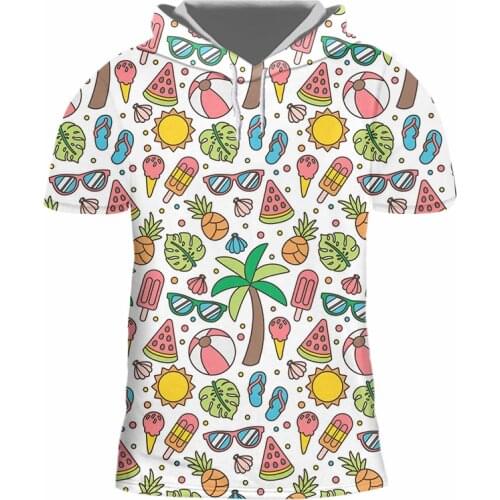 IFPD 3D Tropical Style Printed Hooded Tshirt Mens Summer Beach T Shirt Short Sleeve Shirts Hip Hop Harajuku Top Oversize 6XL