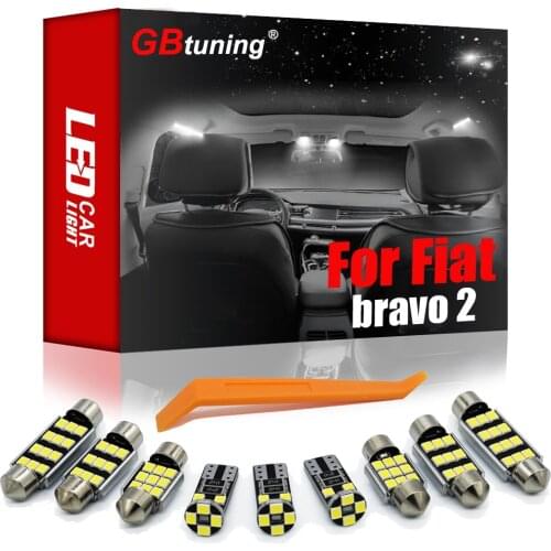 Super Quality Canbus LED Interior Reading Room Light Kit 10PCS For Fiat bravo 2 II MK2 (2007-2016) Car Map Indoor Trunk Lamp
