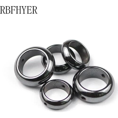 Black Hematite Natural Stone Round Circle Spacers Loose Beads 10/12MM For Jewelry bracelet Making Diy accessories Wholesale
