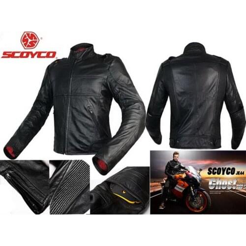 2019 New scoyco motorcycle jacket racing suits jersey drop resistance clothing waterproof motorbike leather jackets Black JK44