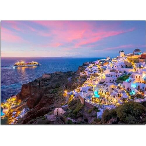 Canvas Poster Santorini Wall Art Painting Posters and Prints Nordic Wall Pictures for Home Decor