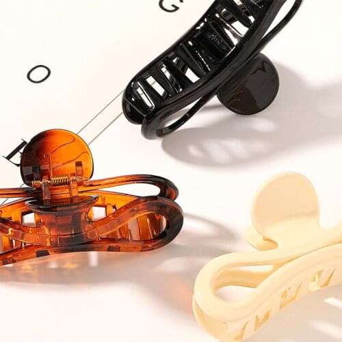 New Fashion Simple Hair Catch Amber Transparent Personality Curved Acrylic Hairpin Headdress Hair Accessories Women SY114