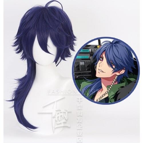 New Anime Division Rap Battle Hypnosis MIC Dice Arisugawa Cosplay Wig 60cm Curly Synthetic Styled Costume Party Wigs + Wig cap