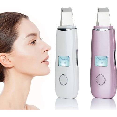 NEW LCD Ultrasonic Skin Scrubber Deep Cleaning Facial Peeling Shovel Pore Blackhead Cleaner USB Rechargeable Beauty Instrument