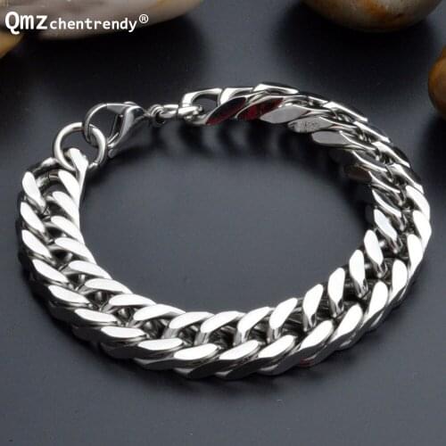 Wholesale High Quality Stainless Steel Cuban Chain Bracelets Bangle Trendsetter Party Jewelry Rock Rapper Men Accessories