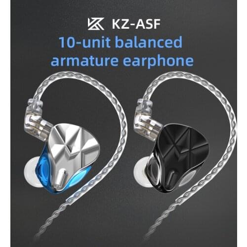 KZ ASF Wired Earphones 10BA Units HIFI Bass Monitor Earbuds Noise Cancelling Sport Headset with Mic PK ZSX ZAX ZS10 ZSN PRO ASX