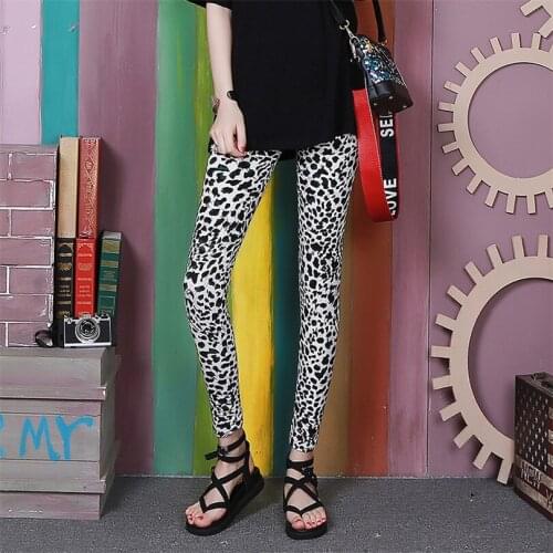 LJCUIYAO Sexy Leopard Women Leggins Push Up Workout Legging Femme High Waist Graffiti Leggings Elastic Sportswear Leggins XXXL