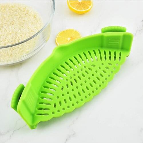 Silicone Colanders Kitchen Clip On Pot Strainer Drainer For Draining Excess Liquid Draining Pasta Vegetable Cookware Tools