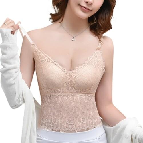 New Women Lace Tube Top Solid Color Flower Camisoles Sexy Crop Top Female Tanks Top Bralette Women