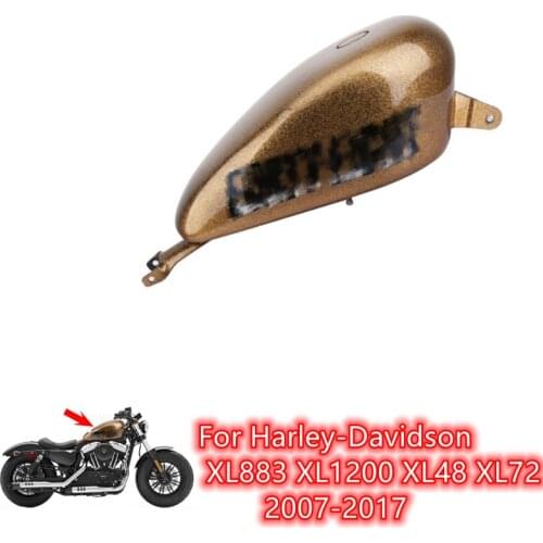 Motorcycle Fuel Tank 2.4 Gallon Fuel Tank For Harley Sportster XL883 XL120072 48 2007-2016 2017 Custom Color