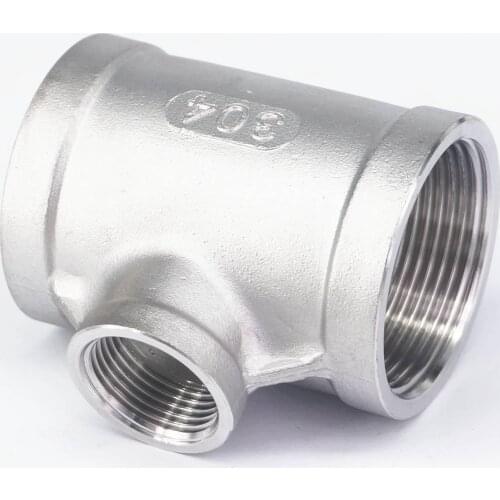 3/4" BSP To 1-1/2" BSP Female Thread 304 Stainless Reducing Tee 3 Way Connector Pipe Fitting water oil air
