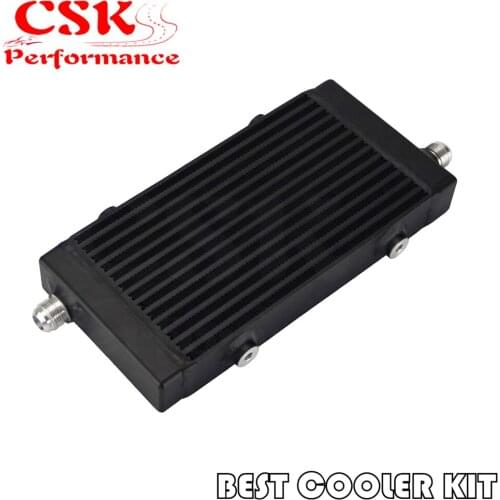 Universal Bar and Plate Single Cross Flow Oil Cooler 9.5"x5.5"x1.58" Core small Silver/Black