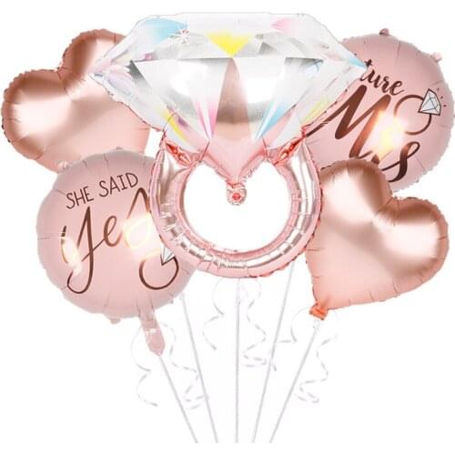 5Pcs/set Large Confession Balloon 22 Inch Pink Ring Aluminum Film Balloons LOVE Wedding Decor Wedding Party Supplies