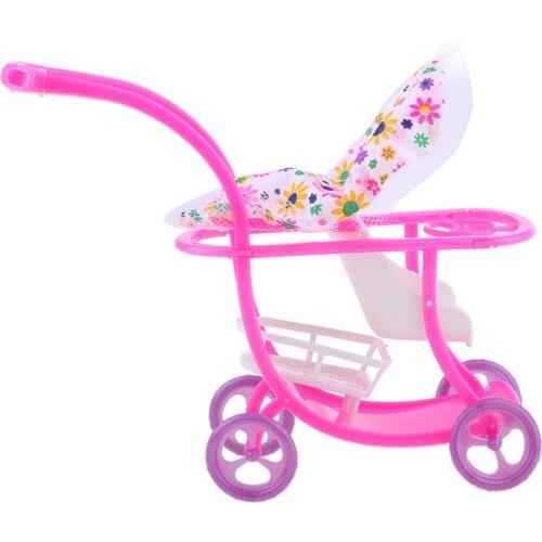 High Quality Plastic Mini Baby Doll Stroller Push Car for Doll