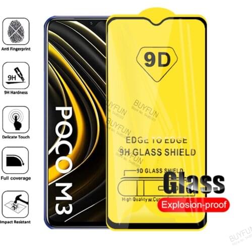 2pcs 9D Glass For Xiaomi POCO M3 Tempered Glass Protector Film For Xiami POCOM3 Xiomi POXO POCCO M 3 3M Protective Glass Case