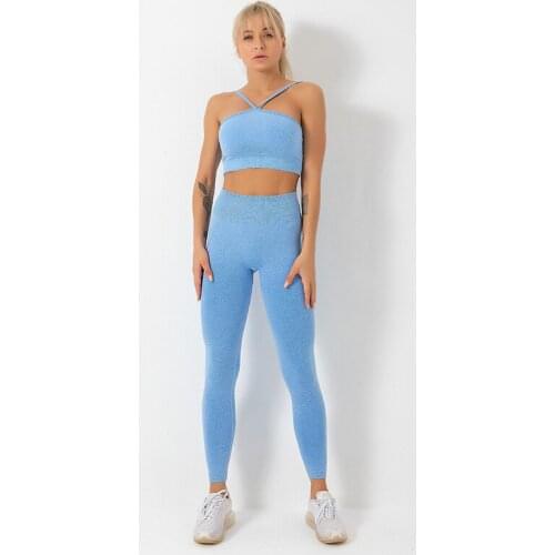 Women Vital Seamless Yoga Set Fitness Clothing High Waist Gym Leggings+Padded Push Up Sports Bra Running Sportswear Track suit