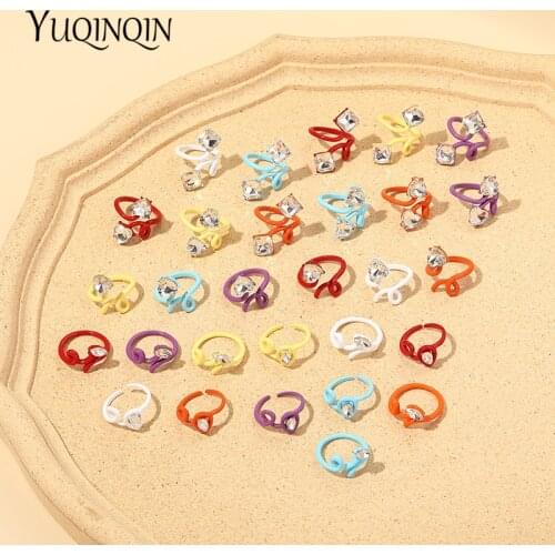 European Punk Exaggerated Snake Ring for Women Fashion Personality Stereoscopic Opening Adjustable Crystal Ring Colorful Jewelry