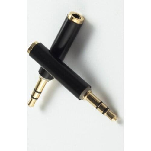 Gold 3.5mm Stereo Audio Jack 3 Pole Male to 4 Pole Female Adapter Converter Connector Support Microphone for Headphone Earphone