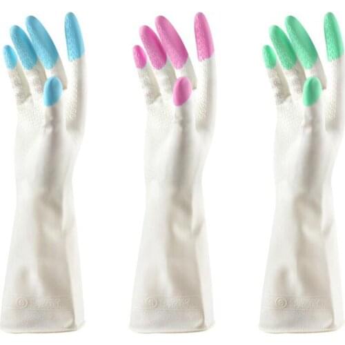 1 Pair Long Sleeve latex Kitchen Wash Dishes Dishwashing Gloves House Cleaning Kitchen Accessories