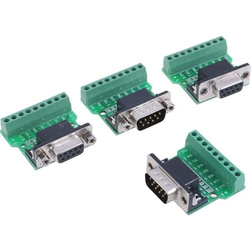 1PCS New D-SUB 9pin Solderless Connectors DB9 RS232 Serial To Terminal Adapter