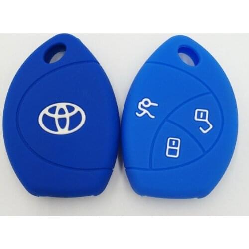 2PC Silicone Remote Key Case Cover Holder for Toyota RunX Carina Filder Estima Previa Corolla Celica Car Keychain Pro