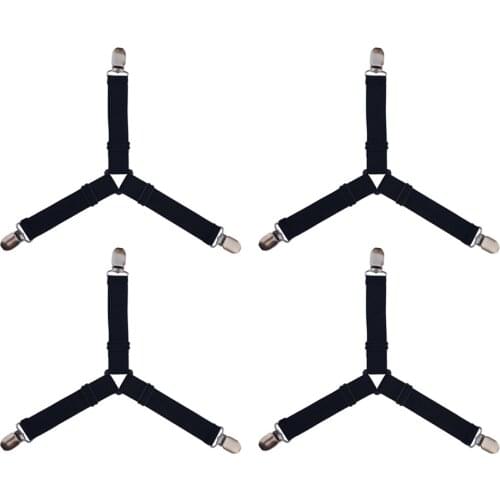 4pcs Bed Sheet Suspenders Suspenders Bed Sheet Ties Triangle Clamps