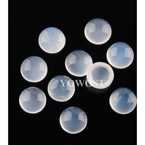 6mm White Agates Round Flat Back base Beads Cabochon for women earring craft supply DIY Jewelry Making Finding 20PCS/lot QU3285