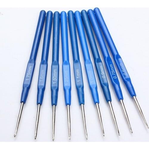 9pcs/Set Bamboo Knitting Hooks Needles Set Small Lace DIY Crochet Hooks For Yarn Handle (0.6mm-1.75mm)