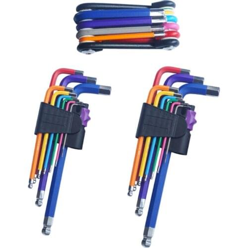 9pcs Screwdriver Hex Allen Wrench Set Colour Coding Wear-resisting Anticorrosion Allen Key Sets Hexagon Torx Star Spanner
